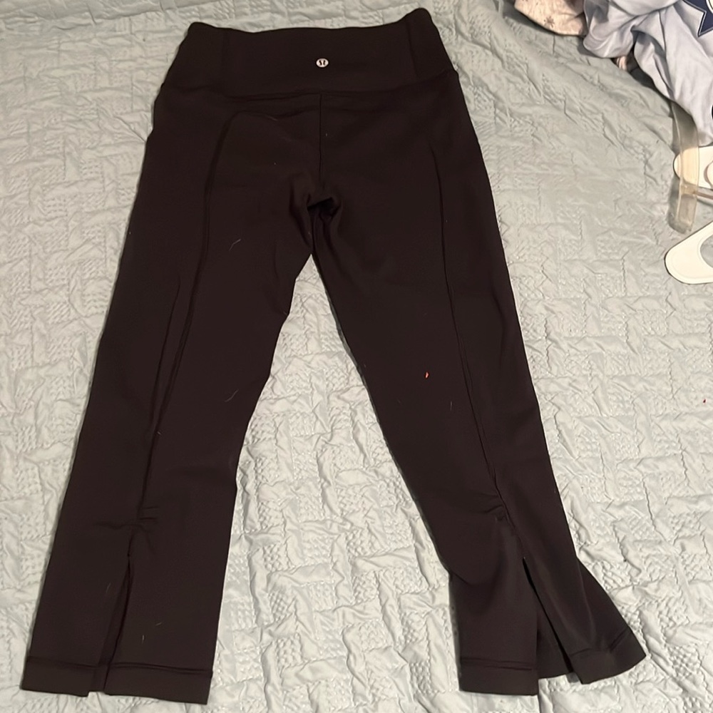 Lululemon black and green leggings.Green is size 4 and black is size 2. Like new